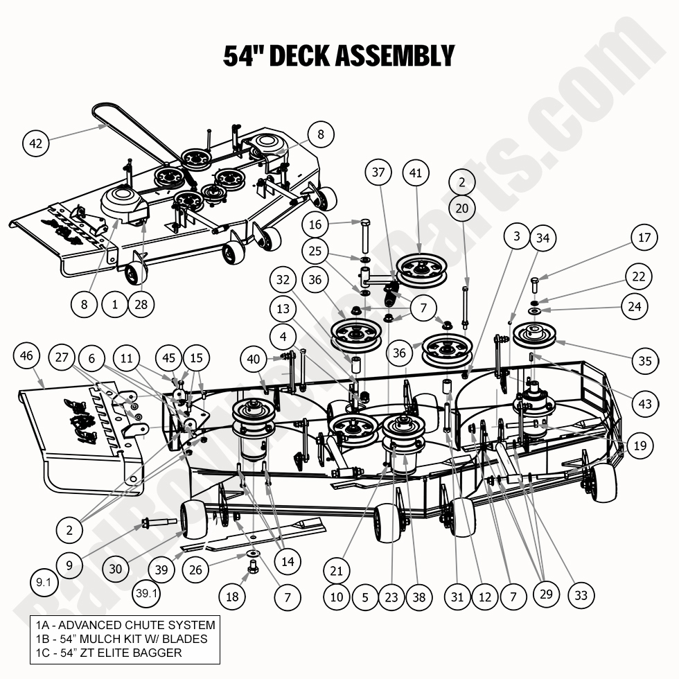 2328 - Bad Boy Mower Parts Lookup > 2020 > ZT Elite > 54\" Deck Assembly
